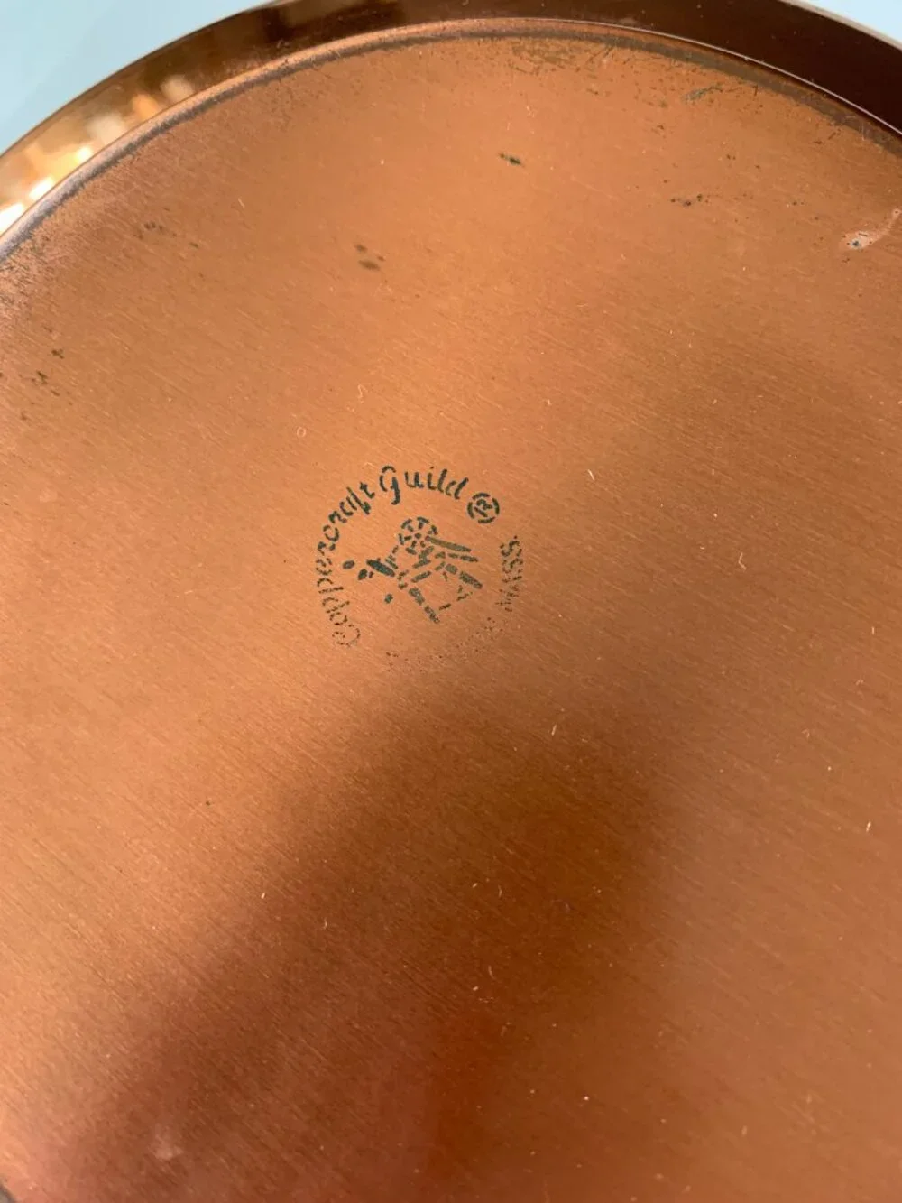 Vintage Coppercraft Guild Copper Ice Bucket w/Lid Brass Lion Head Handles USA